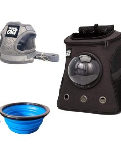 "The Adventure Cat Essential" Bundle: Cat Backpack, Harness, Leash & Travel Bowl